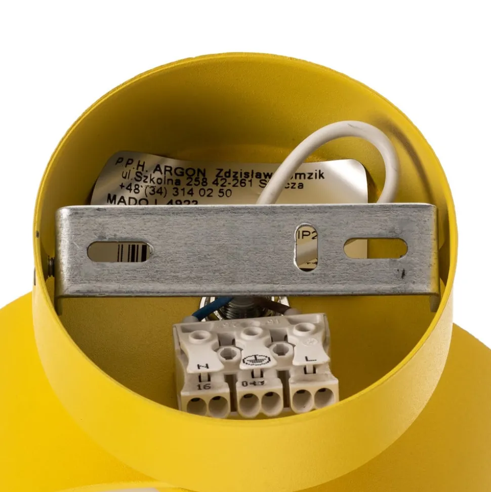 Wandlamp Mado van staal, geel, 1-lamp