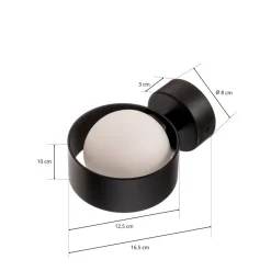 Wandlamp Mado van staal, zwart, 1-lamp