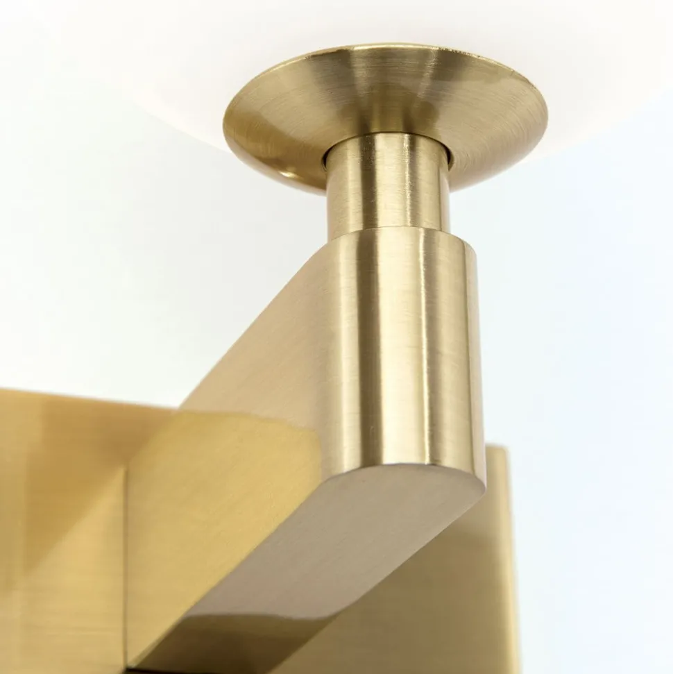 Wandlamp Mara, messingkleurig, glas, 17,5cm hoog, G9, IP44