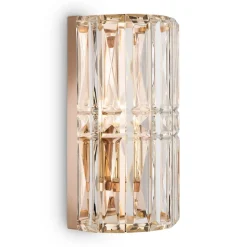 Wandlamp Maytoni Facet, hoogte 25 cm, goudkleurig, glas, E14