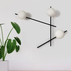 Wandlamp Mikado, matglas, 3-lamps