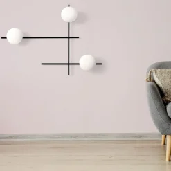 Wandlamp Mikado, matglas, 3-lamps