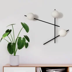 Wandlamp Mikado, matglas, 3-lamps