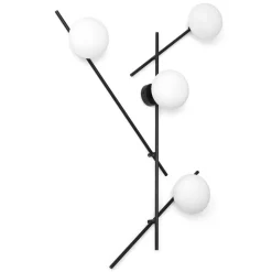 Wandlamp Mikado, matglas, 4-lamps