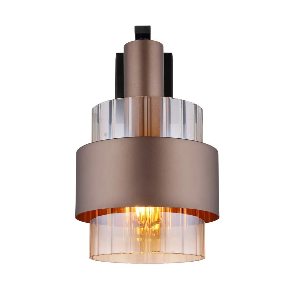 Wandlamp Milley, hoogte 30 cm, bronskleurig, metaal