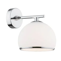 Wandlamp Mina, chroomkleurig, metaal/glas