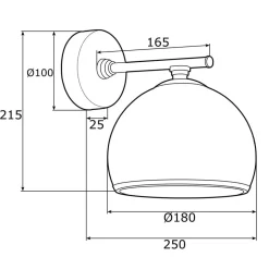 Wandlamp Mina, chroomkleurig, metaal/glas
