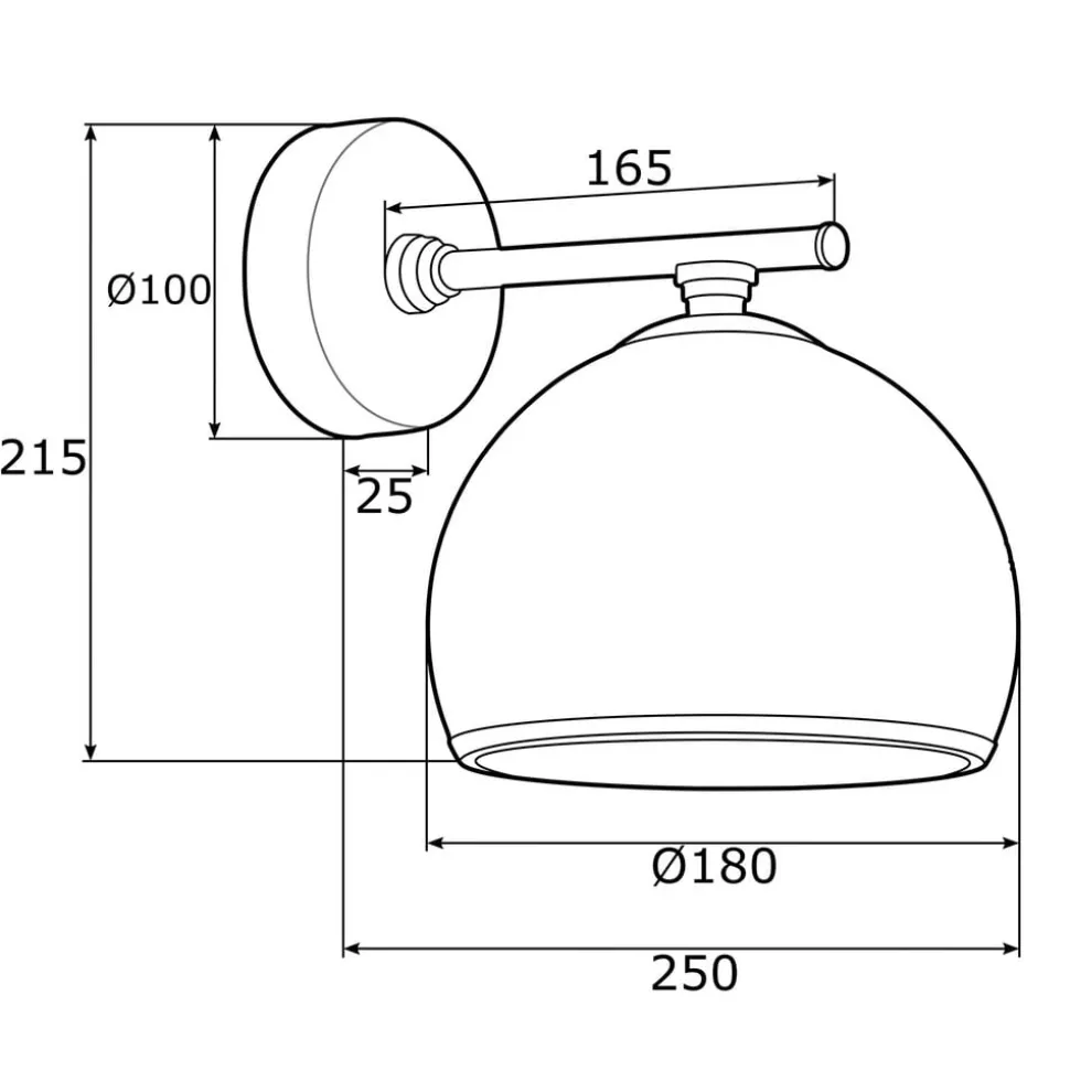 Wandlamp Mina, chroomkleurig, metaal/glas