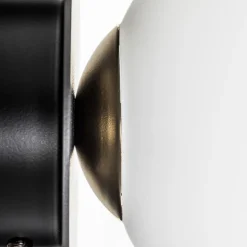 Wandlamp Minerva K1 met zwarte metalen rand