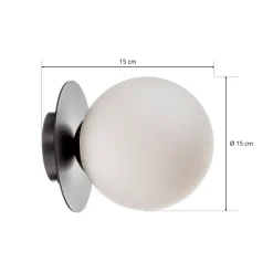 Wandlamp Minerva K1 met zwarte metalen rand