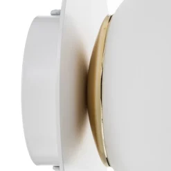 Wandlamp Minerva K1, wit, Ø 15 cm, glas/metaal