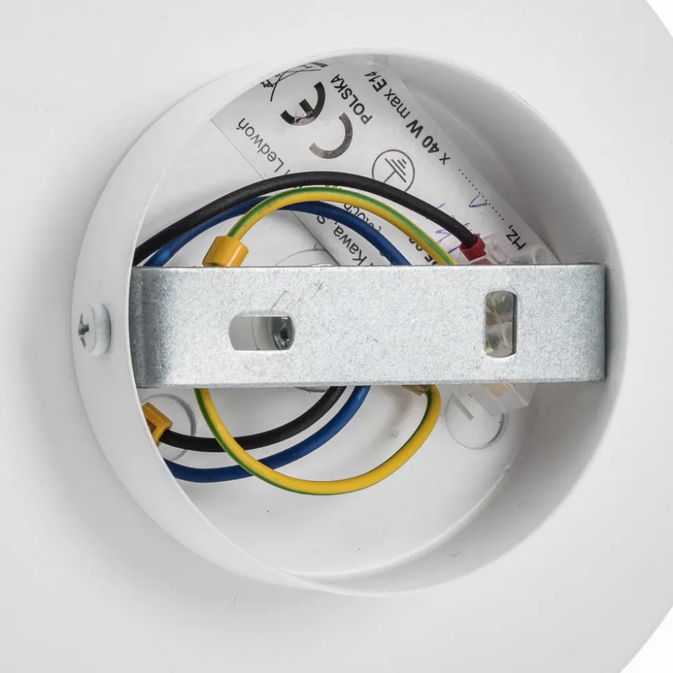 Wandlamp Minerva K1, wit, Ø 15 cm, glas/metaal