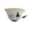 Wandlamp Mira, crème/brons, glas, 30 cm breed, E27