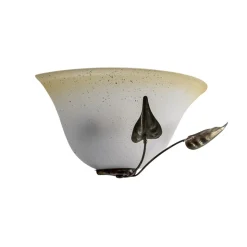 Wandlamp Mira, crème/brons, glas, 30 cm breed, E27