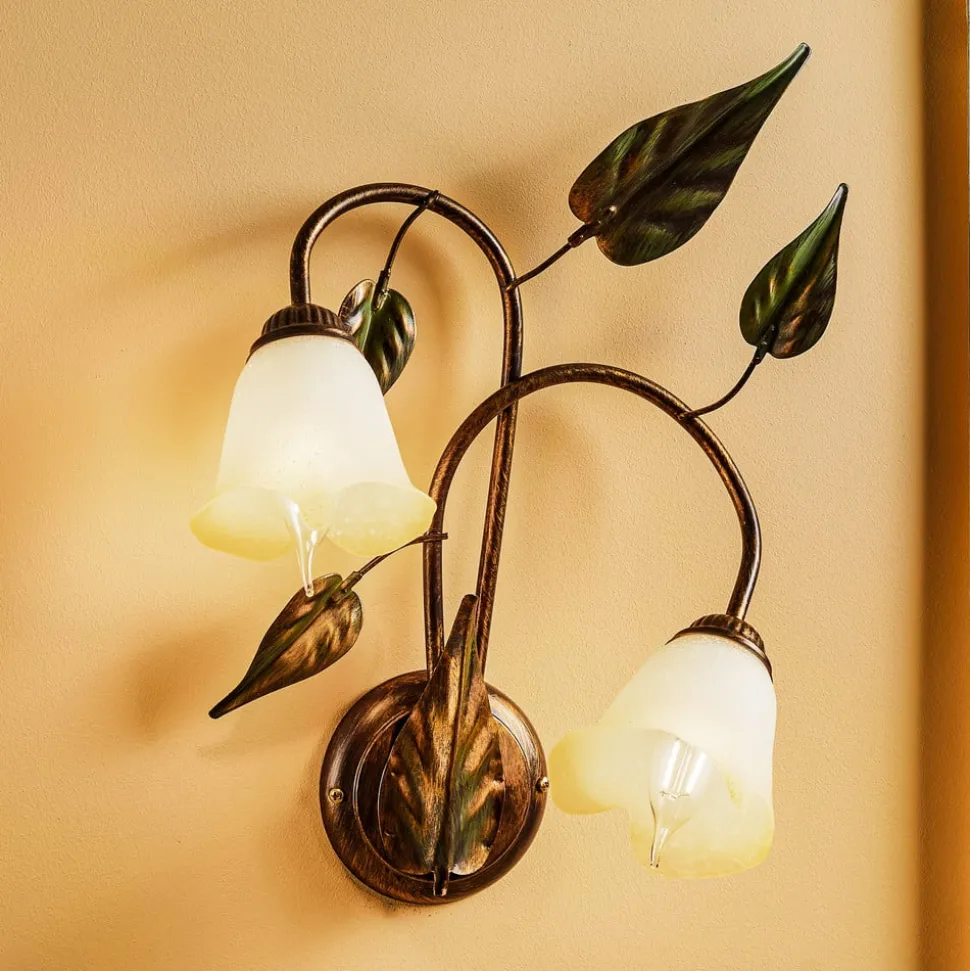 Wandlamp Miranda 2-lamps, brons