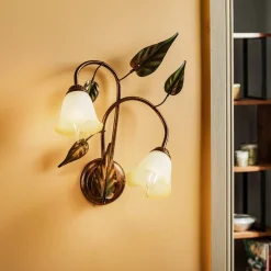 Wandlamp Miranda 2-lamps, brons