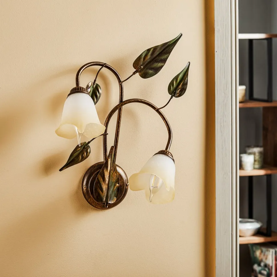 Wandlamp Miranda 2-lamps, brons