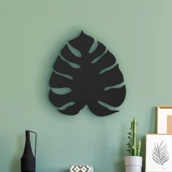 Wandlamp Monstera, bladvorm, 3 x G9, staal, zwart