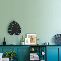 Wandlamp Monstera, bladvorm, 3 x G9, staal, zwart