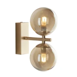 Wandlamp Neptun 2-lamps goud met glasbollen