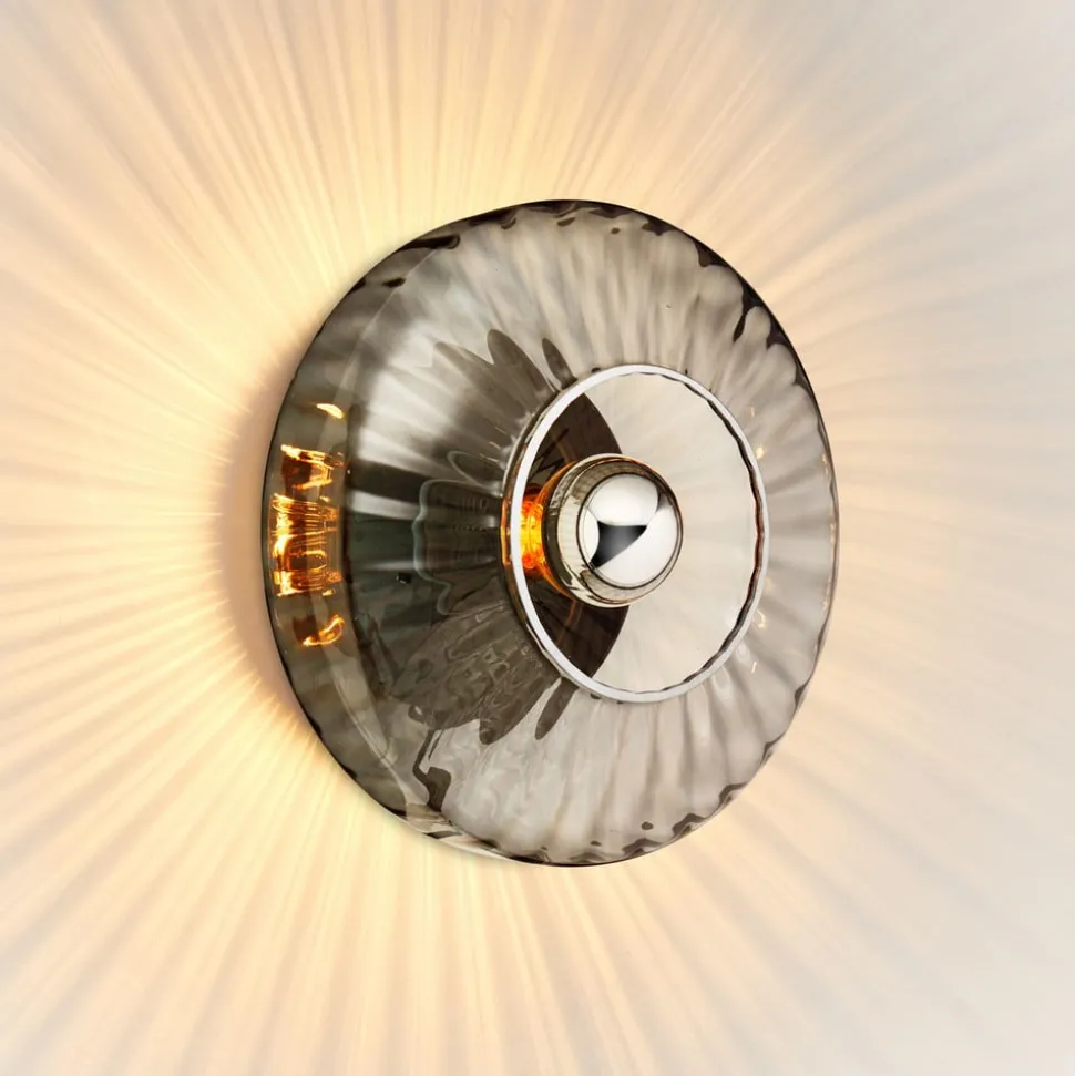 Wandlamp New Wave Optic, rookgrijs, Eyeball, stekker