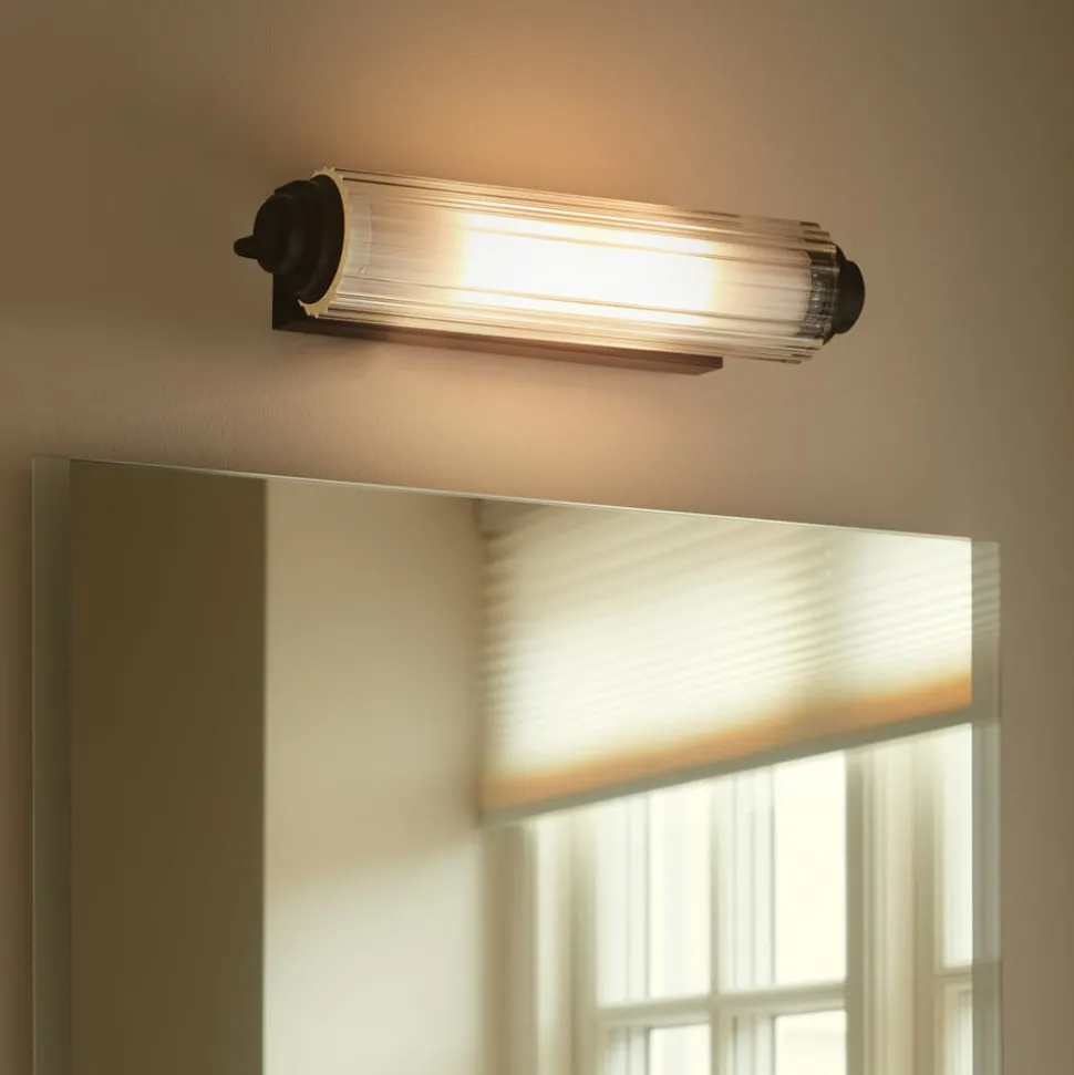 Wandlamp Nimal Double, IP44, kunststof, metaal. zwart