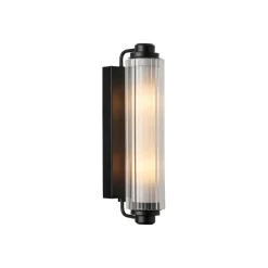 Wandlamp Nimal Double, IP44, kunststof, metaal. zwart
