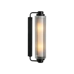 Wandlamp Nimal Double, IP44, kunststof, metaal. zwart