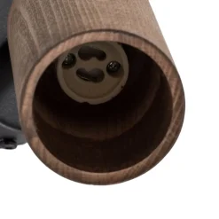 Wandlamp Nise, 1-lamp, zwart staal, hout