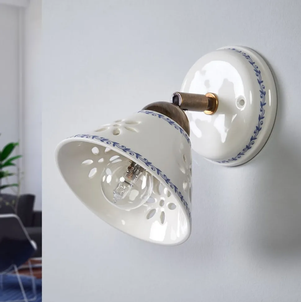 Wandlamp NONNA van witte keramiek