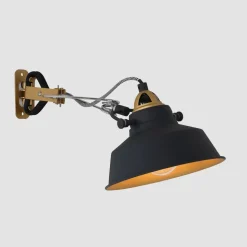 Wandlamp Nové met stekker, zwart