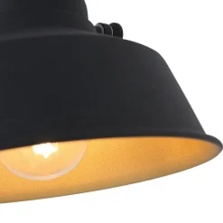 Wandlamp Nové met stekker, zwart
