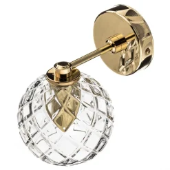 Wandlamp Odel met versierde glazen kap