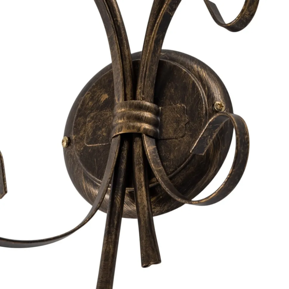 Wandlamp Odino, 2-lamps, bronskleurig, metaal, glas