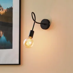 Wandlamp Oxford van metaal in zwart