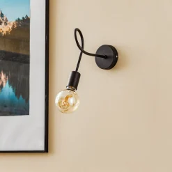 Wandlamp Oxford van metaal in zwart