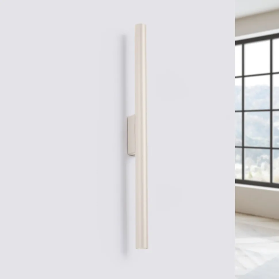 Wandlamp Pastelo, beige, hoogte 20 cm, staal, 2-lamps.