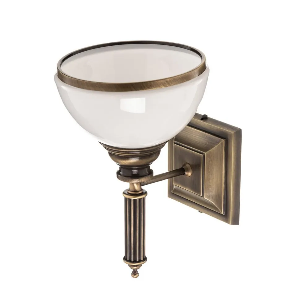 Wandlamp Petro, antiek met glazen kap