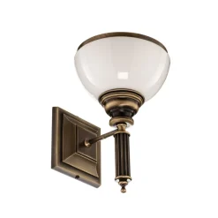 Wandlamp Petro, antiek met glazen kap