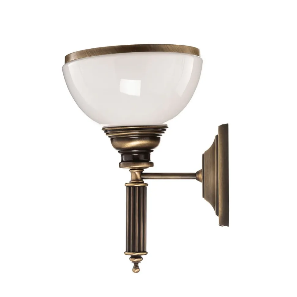 Wandlamp Petro, antiek met glazen kap