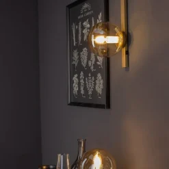 Wandlamp Pluto 1-lamp, goud