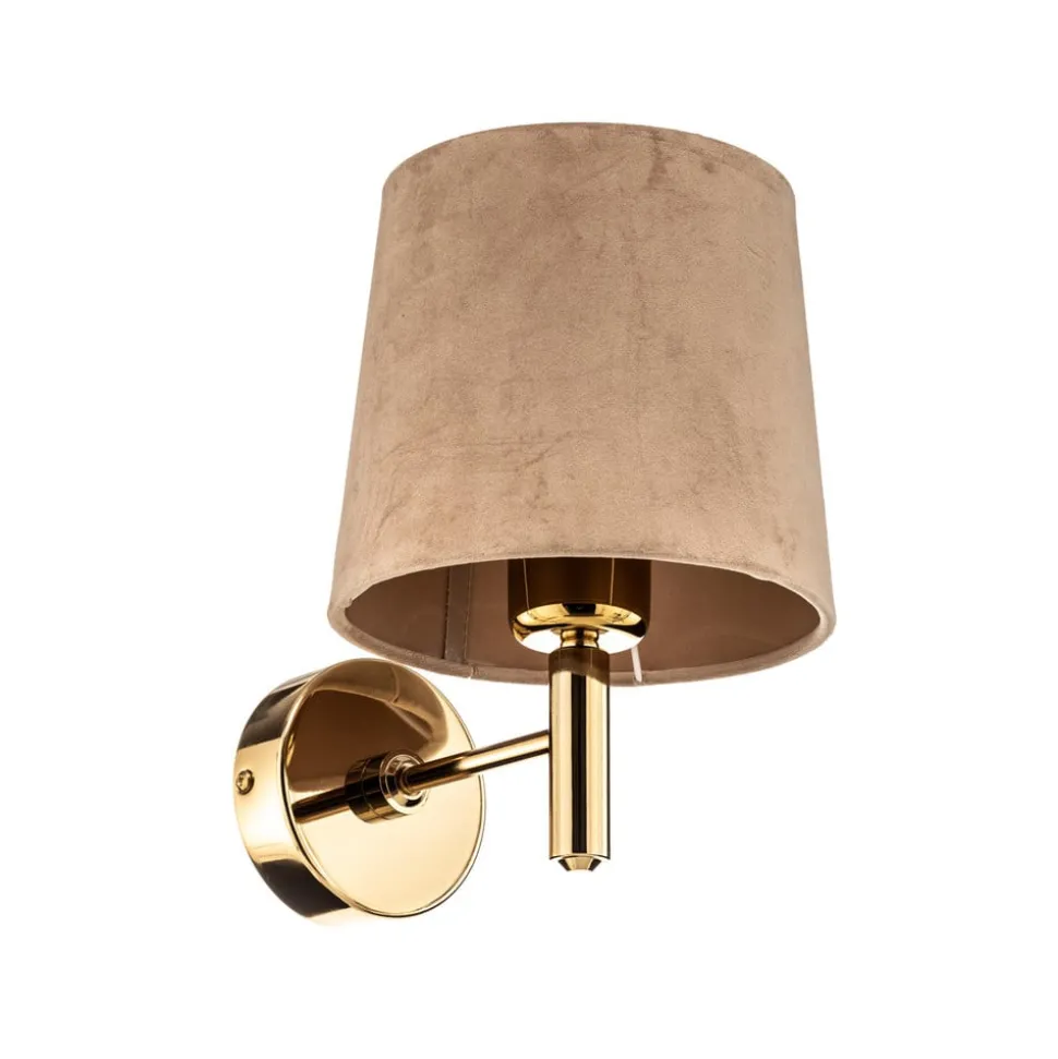 Wandlamp Polo, beige/messing donker