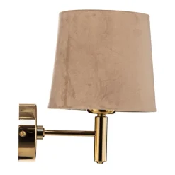 Wandlamp Polo, beige/messing donker