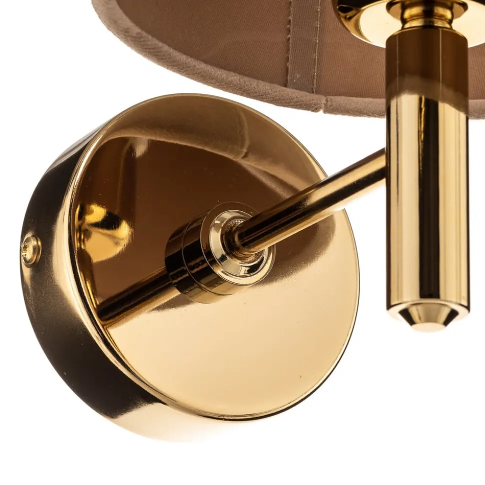 Wandlamp Polo, beige/messing donker