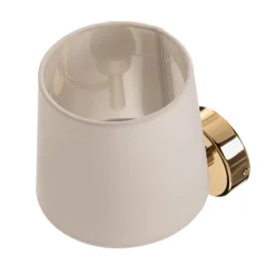Wandlamp Polo Plus textiel kap, messing/crème