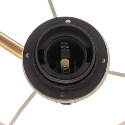 Wandlamp Polo Plus textiel kap, messing/crème