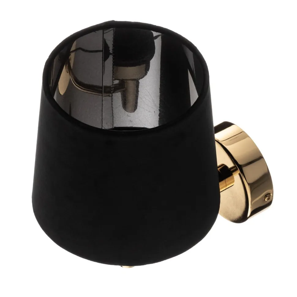 Wandlamp Polo, zwart/donker messing