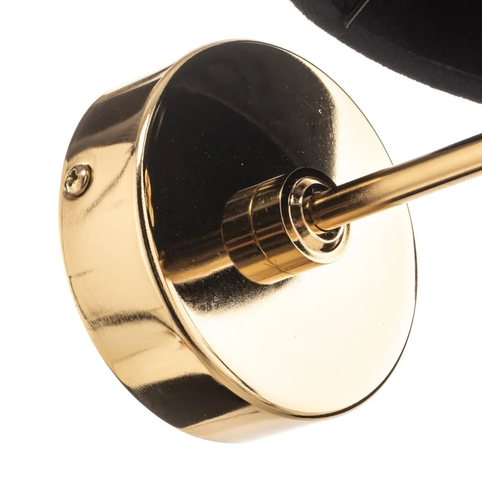 Wandlamp Polo, zwart/donker messing