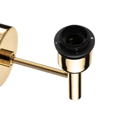 Wandlamp Polo, zwart/donker messing