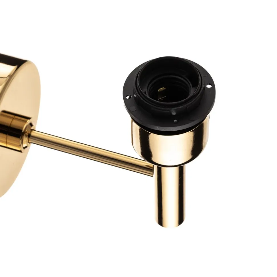 Wandlamp Polo, zwart/donker messing